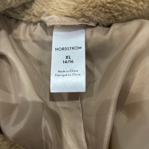 Nordstrom Beige Faux Fur Coat - Picture 3 of 3